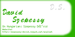 david szepessy business card